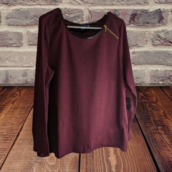 Rafaella Large NWT long sleeve burgundy cotton blend woman's winter top. Gift - Picture 1 of 1